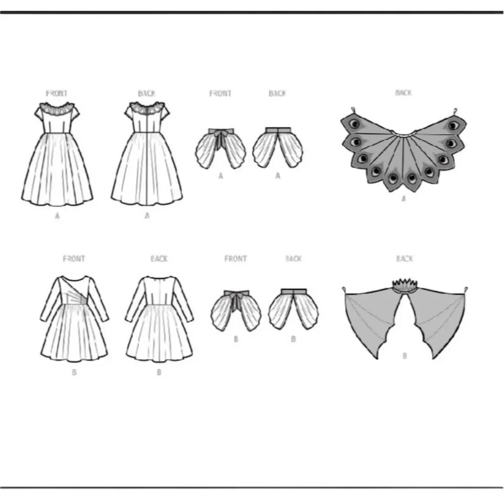 Simplicity Pattern 9841 Peacock Devil Dress Kids Costumes Andrea Schewe Sizes 7-